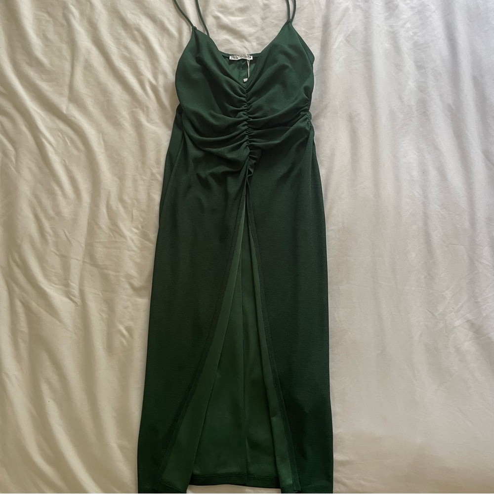 NWT Zara green chain trim cut out tunic - Picture 7 of 10
